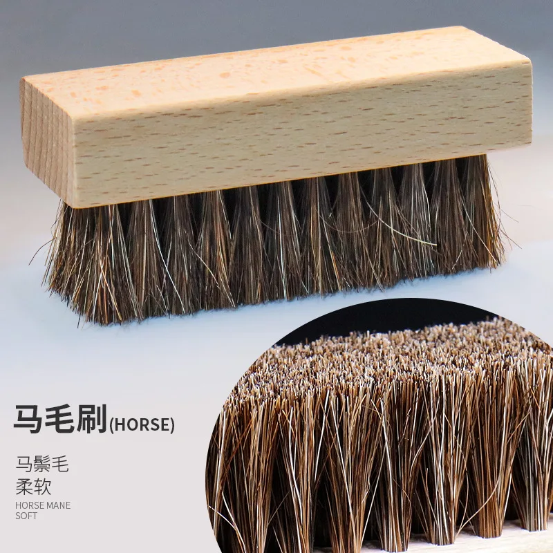 Shoe cleaner 100% natural wooden horsehair shine shoe brush /Shoe Cleaning Brush