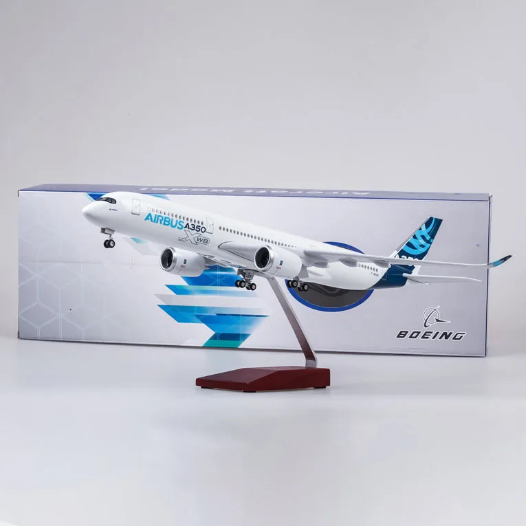 1:142 Scale 47CM Blue 350 Airbus A350 Aircraft Model Civil Aviation Passenger Aircraft Simulation Decoration Gift