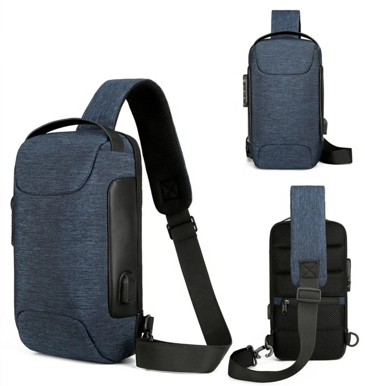 Wholesale Men Anti-theft Chest Crossbody Bag Oxford Fabric Single Shoulder Bag Portable Sport Chest Sling Bag