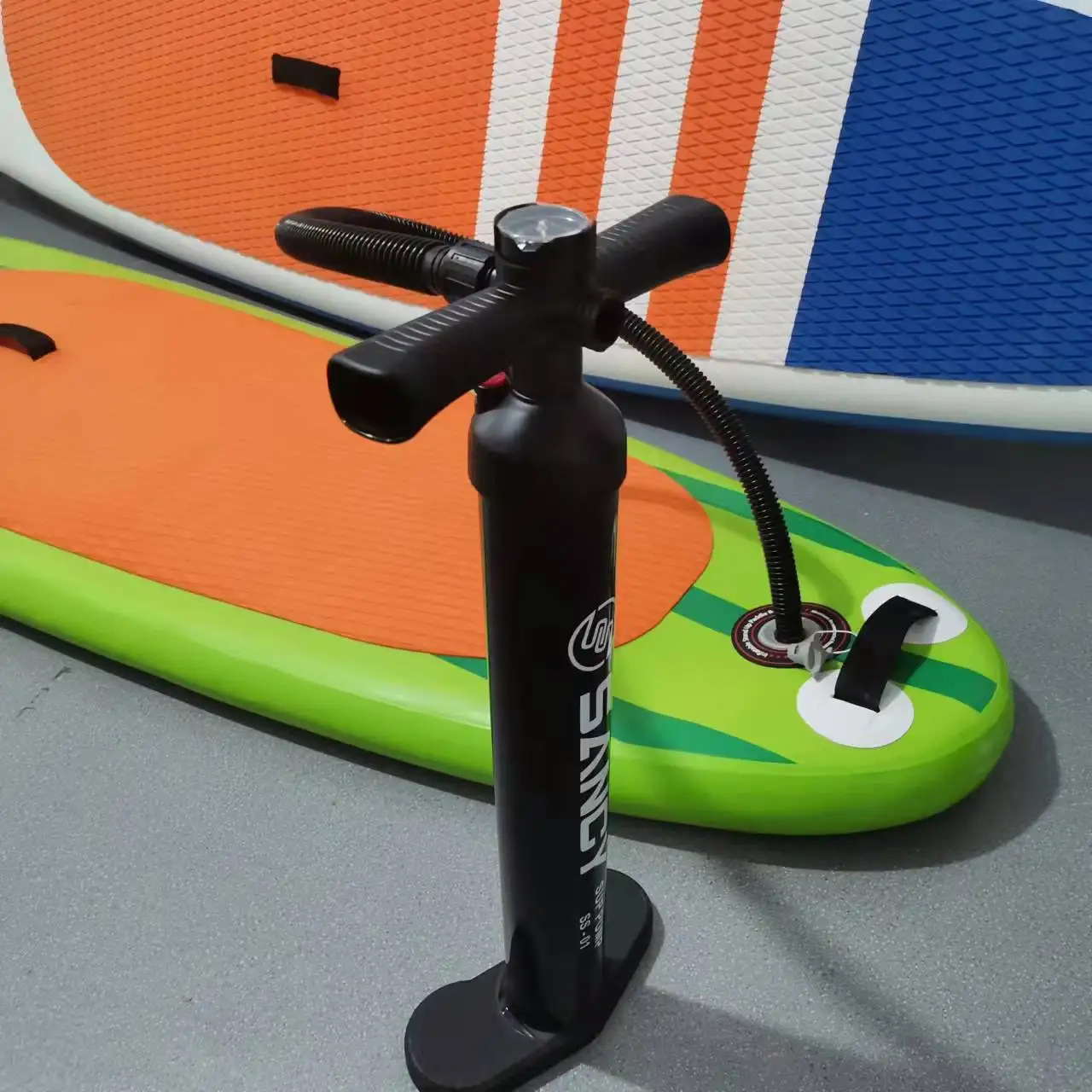 High pressure sup hand pump double action air pump w/pressure gauge for body board 25 psi