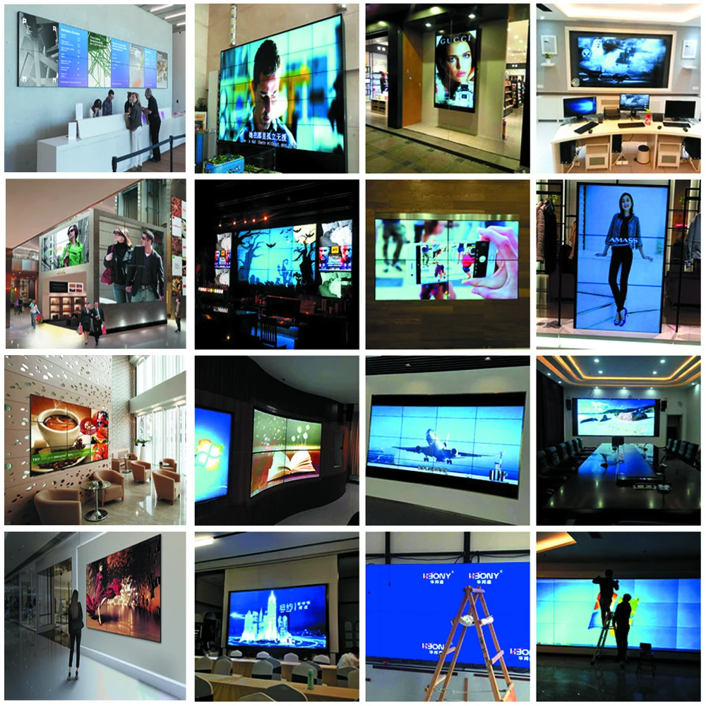 55 inch 4x4 tft 1080p indoor portable lcd video walls retail store video display stage video wall