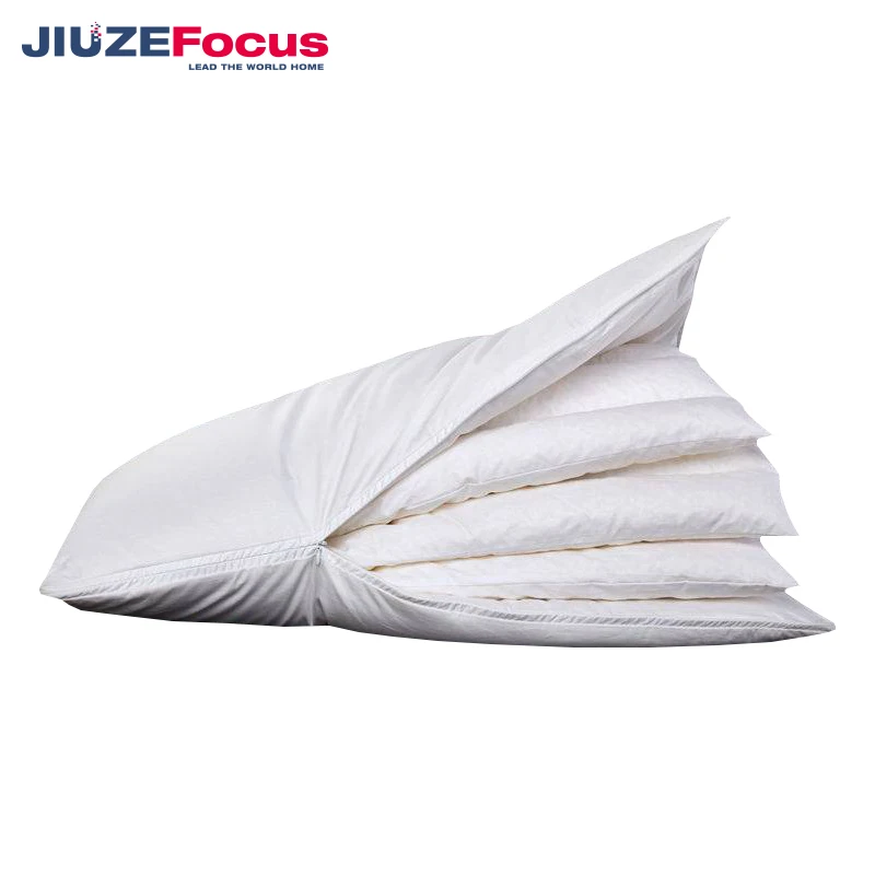 Feather Pillows Queen Size Natural White Goose Down Pillows for Sleeping Adjustable Cotton Down Shell Breathable Luxury