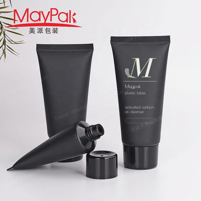 10ml 20ml 30ml 100ml 200ml black frosted cosmetic tube packaging custom logo hand BB cream body lotion plastic squeeze soft tube