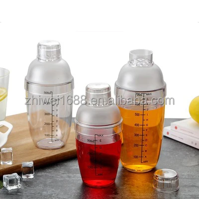 Snow gram cup with scale 350/700/1000CC new transparent resin PC snow gram pot Milk tea shop supplies milk tea shaker