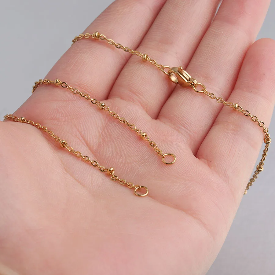 1.5mm Short Stainless Steel Four-ring Steel Ball Chain Fashion Chain Choker Necklace