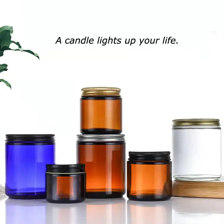 Hot sale Hexagon vessels 100 ml 120 ml 200 ml 250 ml 8 oz leopard large empty heat resistant hand blown green glass candle jar