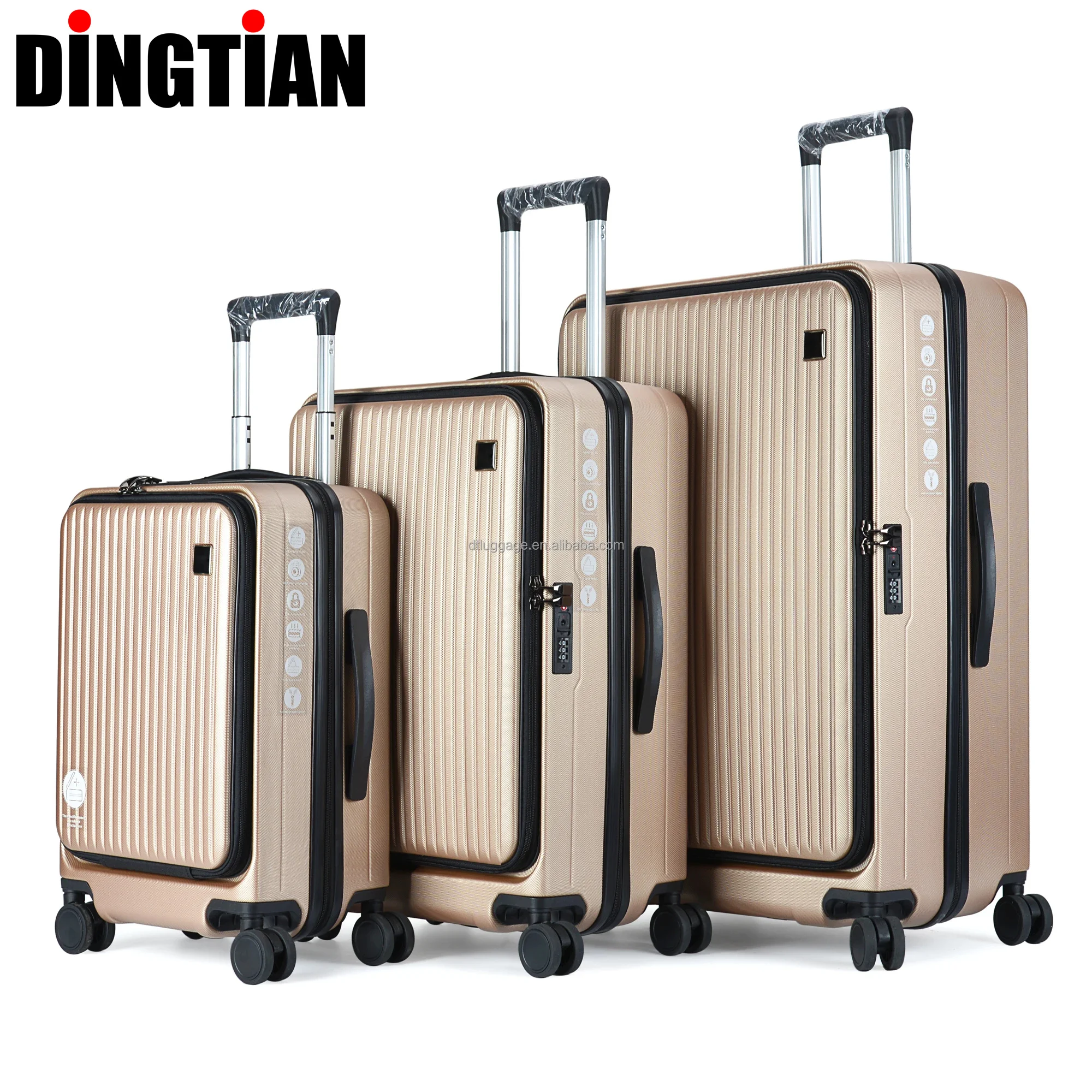 2024  new Trolley Bag Front Open Compartment Laptop Trolley Luggage computers trolley bag carry-ons