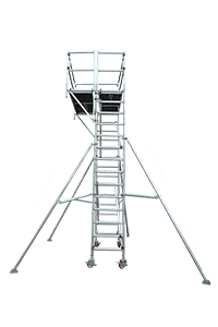 6 Meters Aluminium Mobile Ladder Scaffolding with Step Stairs Wheel for Construction Works