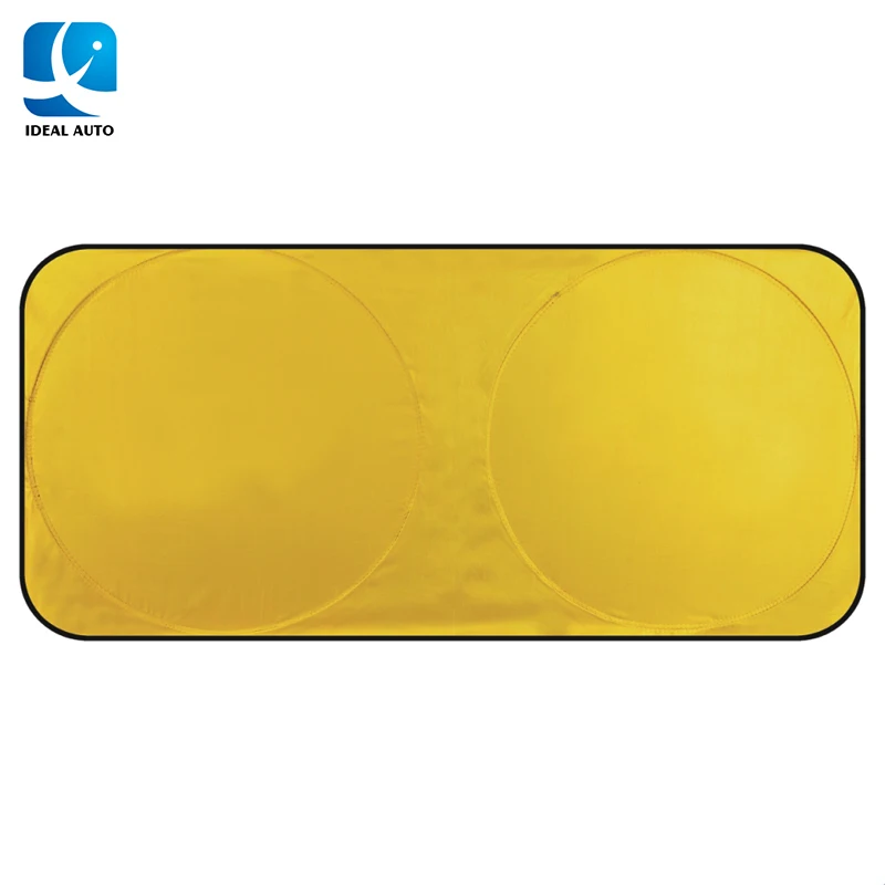 Printed polyester sunshade for car front window