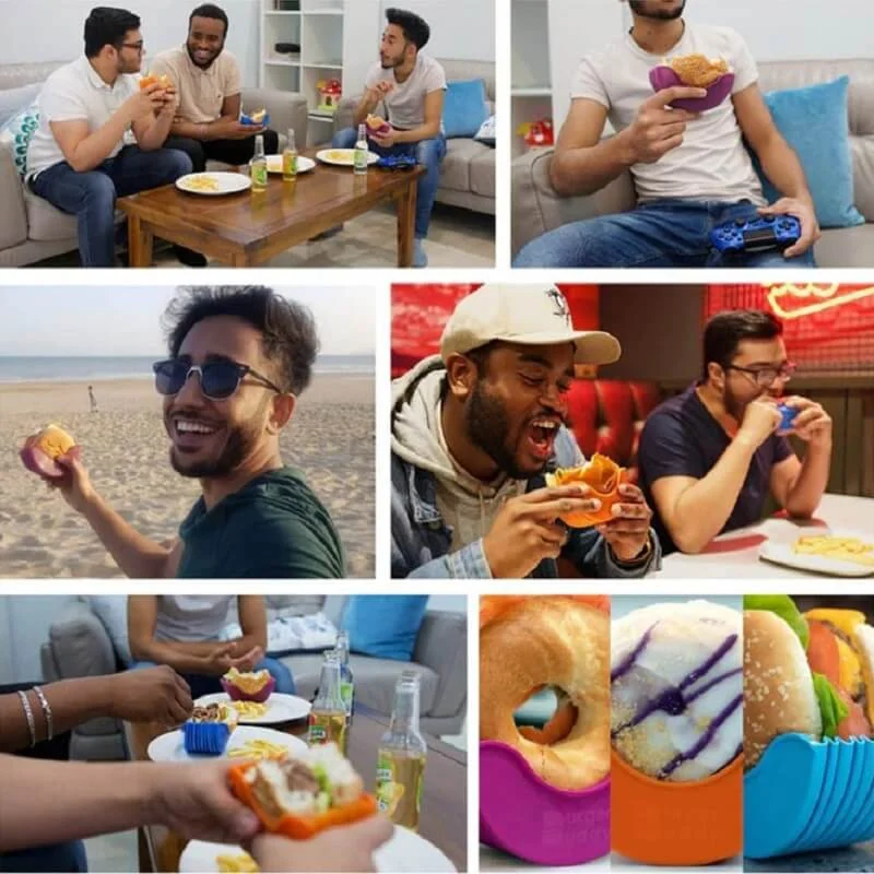 Kitchen Accessories Burger Buddy Utensils Reusable Silicone Burger Holder