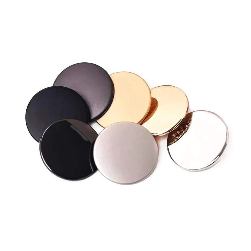 Solid Metal Shirt Button Hand Stitched & Plated Round Shape Washable for Clothing Accessories-wholesale QQ Child Button Plating