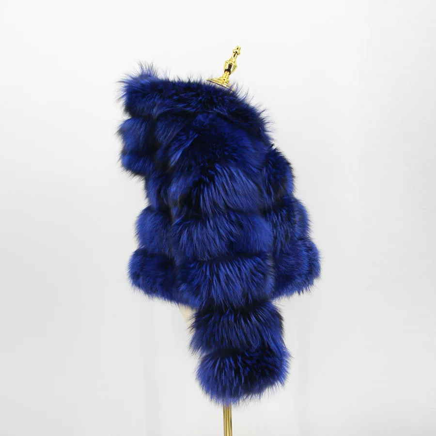 QIUCHEN New Fashion Natural Fur Jacket Hooded Winter Wholesale Womens Short Luxury Fluffy Fox Fur Coat QC20065