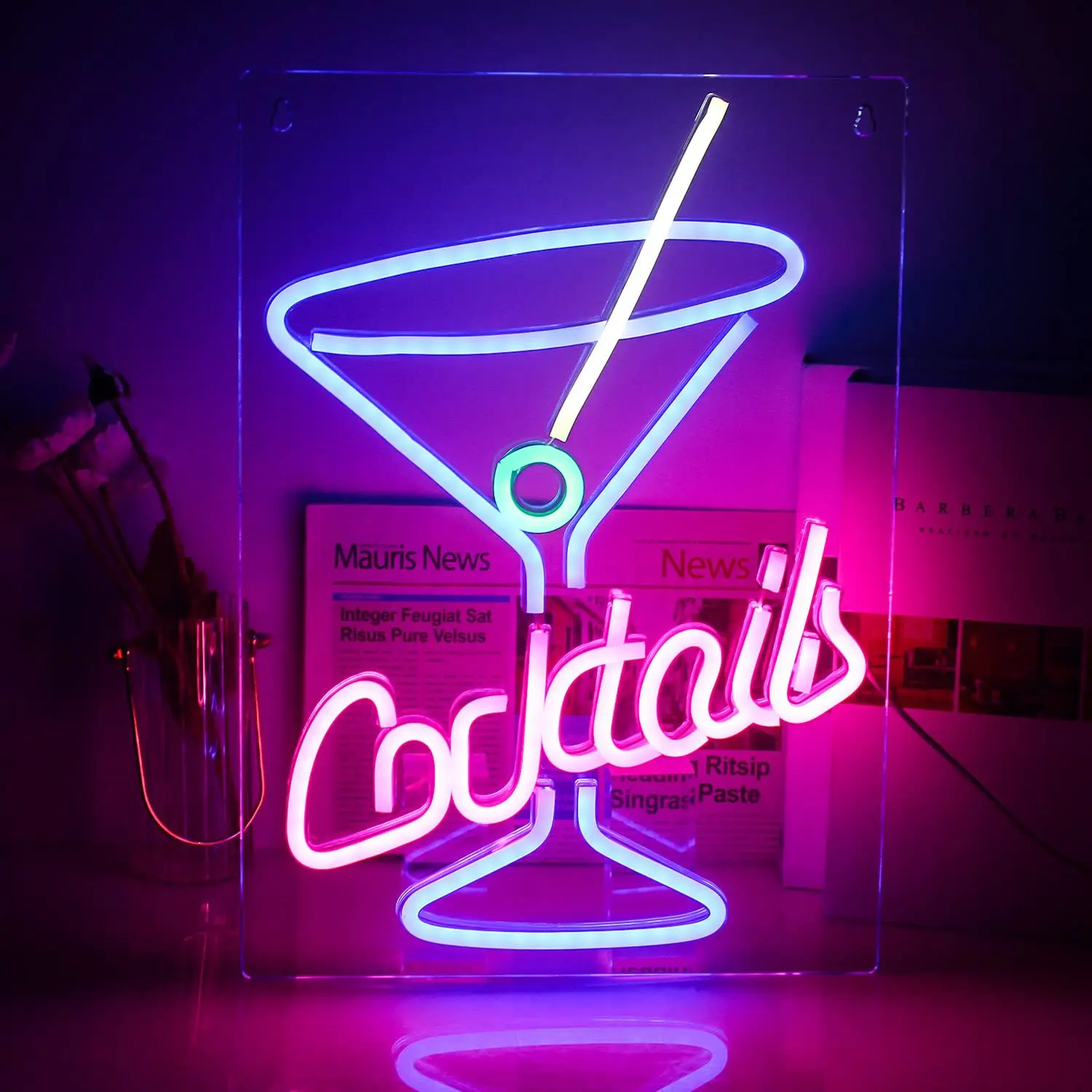 LED Neon Wall Light for Bar and Café  Beer Glass Design Illuminated Sign for Restaurant Decor Creative Advertising Display