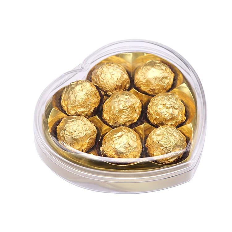 SUNSHING Hard Plastic Chocolate Box Wedding Sweets Case Heart Shaped Containers Jewelry Organizer Clear Candy Chocolate Case