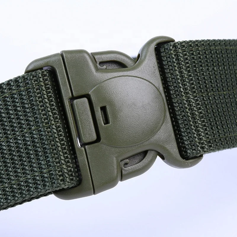 5.5cm Wide Fabric Security Training  Canvas PP Outdoor Tactical Belt with Plastic Quick Release Buckle