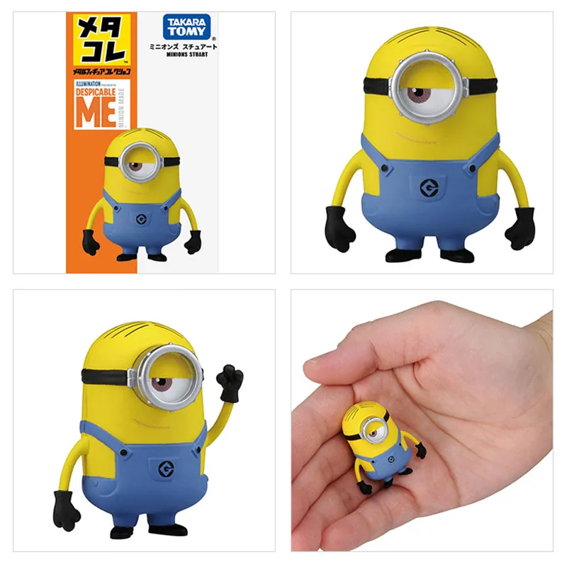 TAKARA TOMY Minionss Stuart Mini alloy action figure handmade model ornaments animation derivative bargain price wholesale