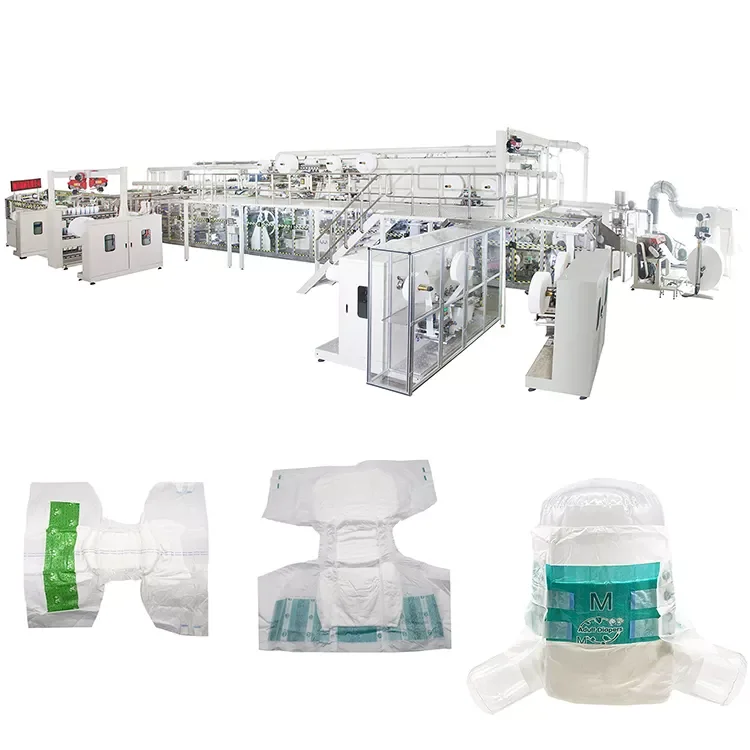 Small Business Scale Baby Diaper Manufacturing Making Machine Production Line for disposable pampering diaper