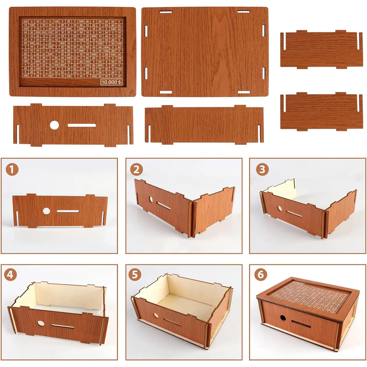 Wholesale Custom Wooden Piggy Bank Cash Saving Bank Coin Saving Storage Box for kids