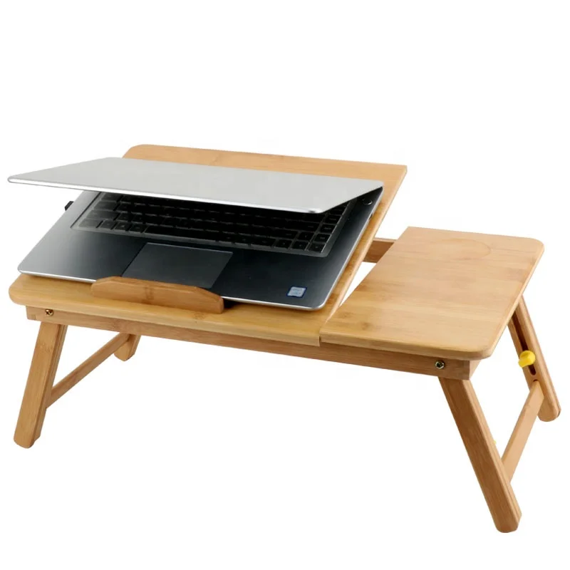 Factory price eco friendly laptop study bed desk adjustable bamboo folding laptop table