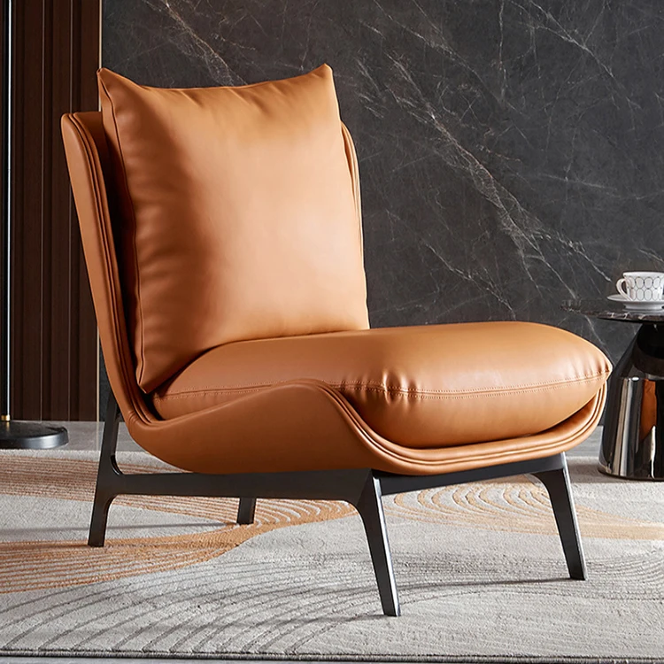 Foshan plywood office chair factory home lounge chair of Genuine Leather luxury leisure chair