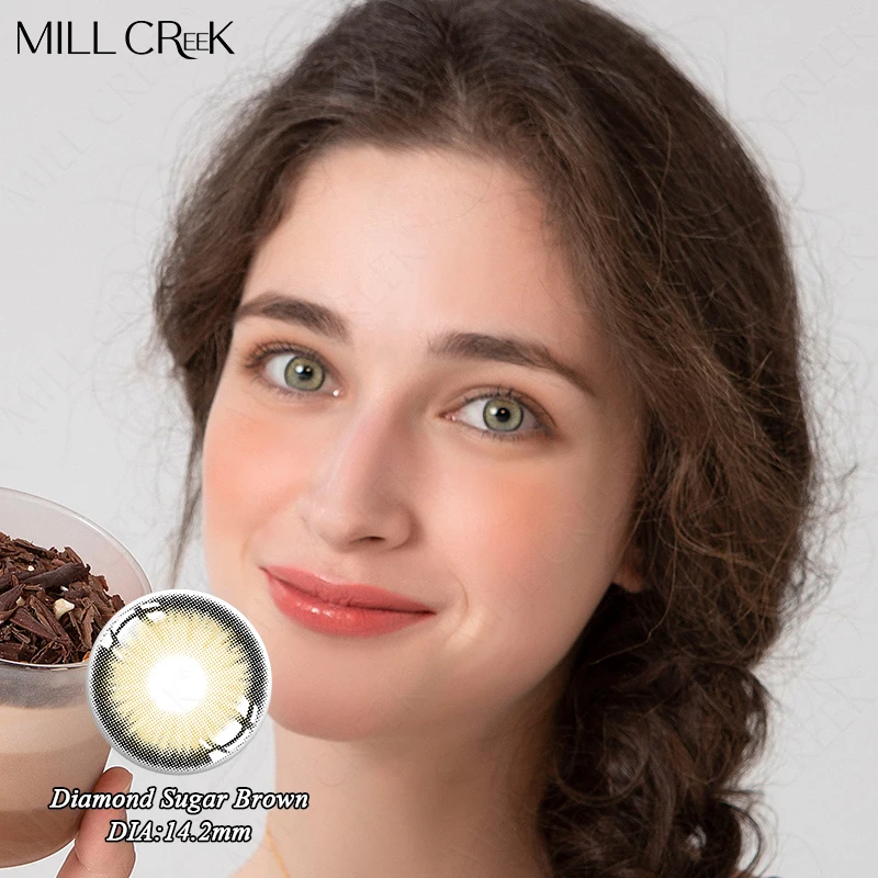 Prescription Contact Lenses For Eyes Myopia yearly one Pair Colored Lenses Soft tinted contacts for light eyes