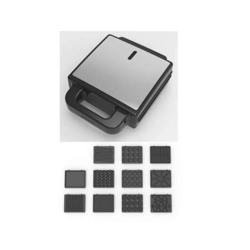 11 in 1 Detachable 4 Slice Sandwich Maker Stainless Steel Electric Waffle Maker Machine Portable Breakfast Grill Toaster