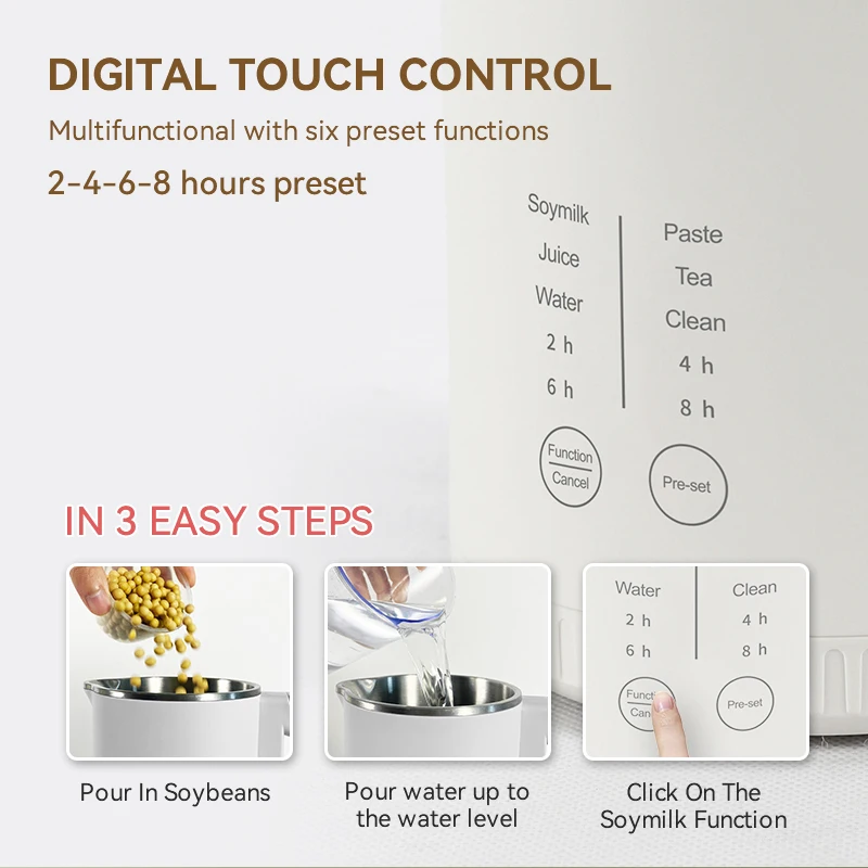 Fast cooking blender Powerful Electric Soymilk Machines Heating Automatic Wall Breaking Cooking Nut Soy Milk Maker