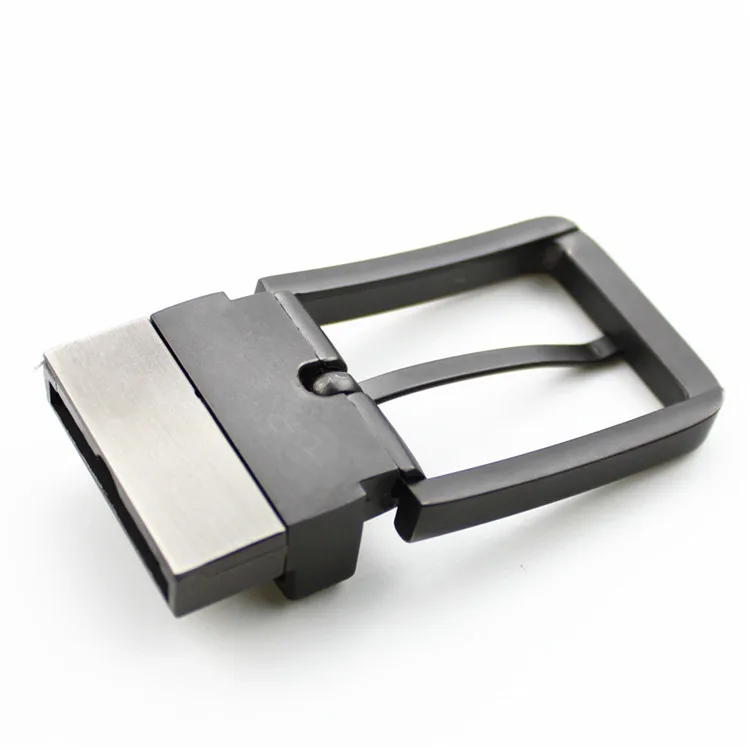 Factory Supply Custom Rotated Buckle Laser LOGO Finish Reversible Zinc Alloy Pin Buckles For Leather Belts