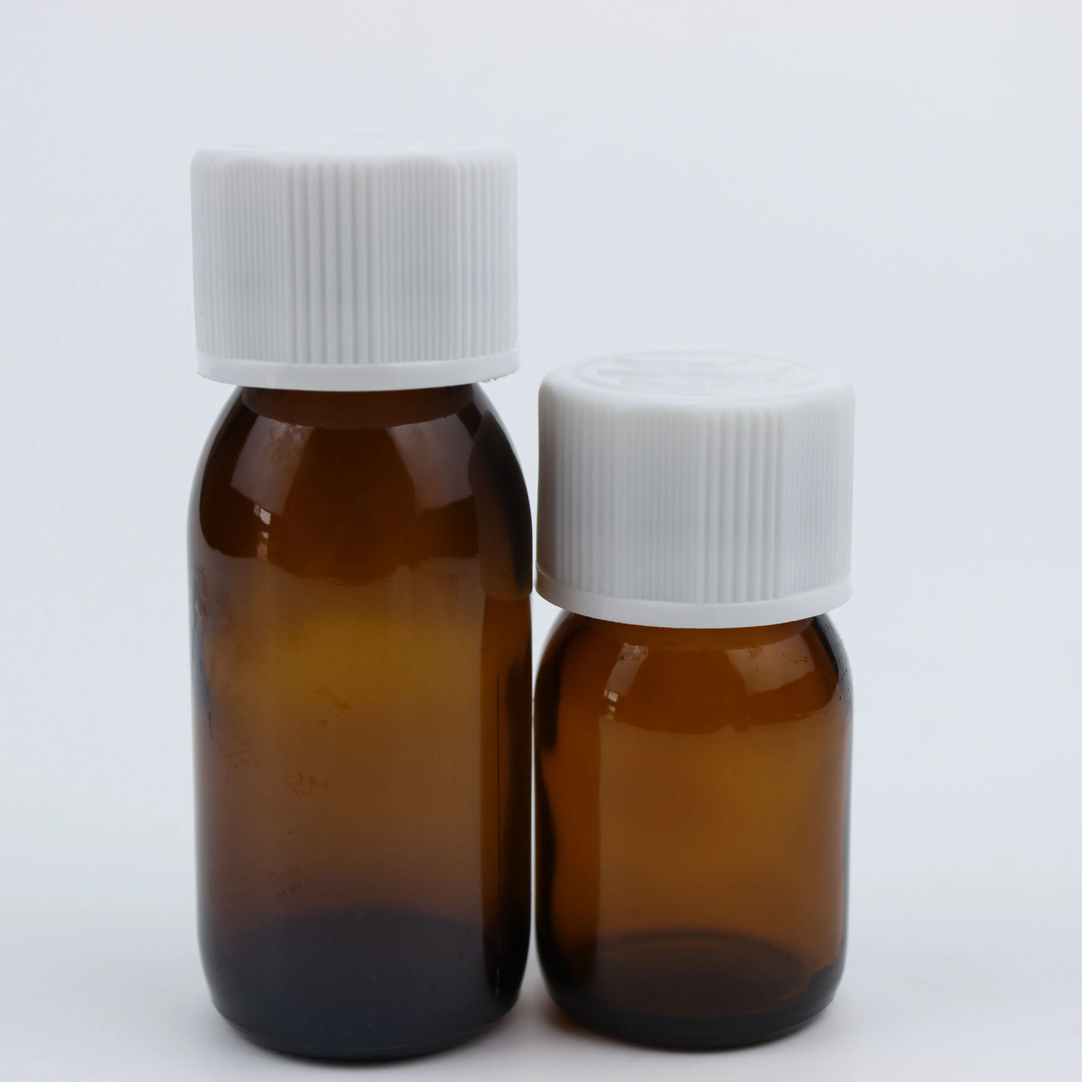 28 plastic child resistant tamper evident screw cap for 30ml 60ml 100ml Amber empty oral liquid bottle