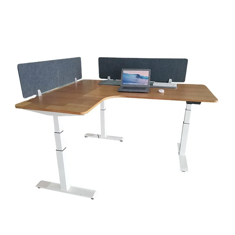 Modern L Shaped Office Working Table Electronic Height Adjustable Desks
