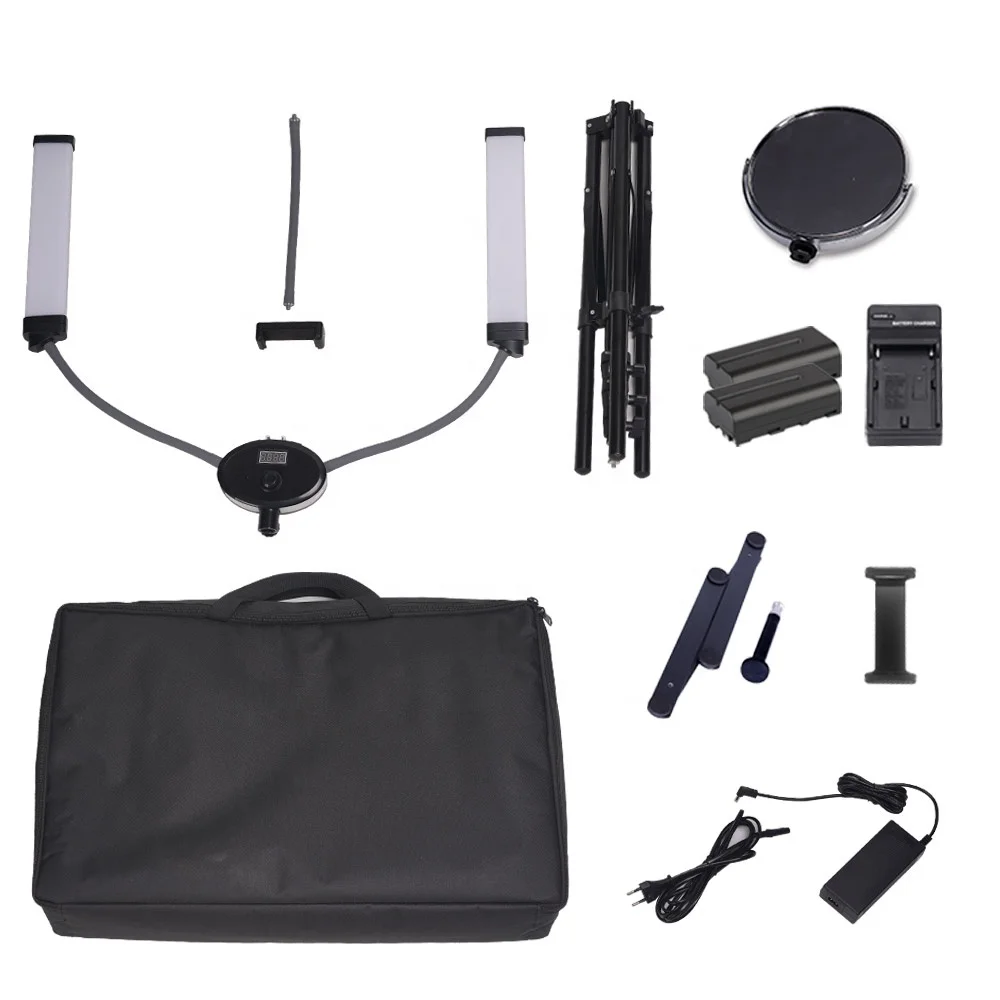 battery operated 60W professional lighting double arm tik tok ring led moon light lamp for lashes beauty salon tattoo makeup