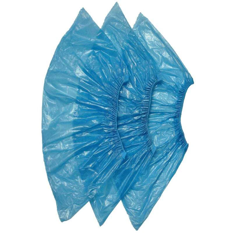 Blue PE Shoe Cover Plastic Disposable Anti-dust Overshoes Foot Covers Consumable Cover