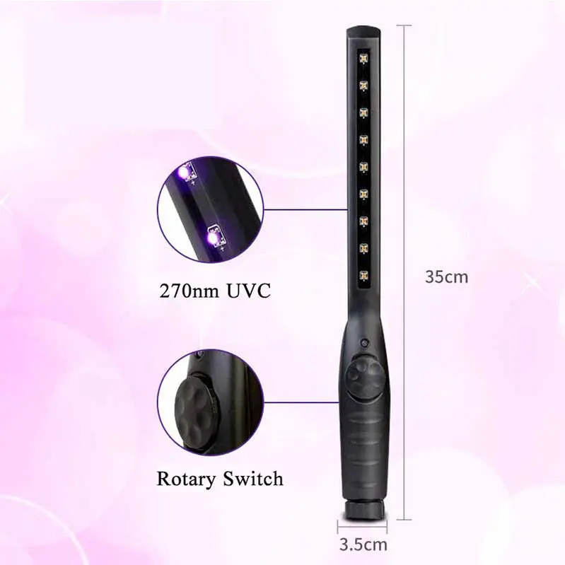 Portable Sterilize UV-C Light Germicidal Lamp UV Lamp Home Handheld Quartz Bacterium Disinfection UV LED Bulb Sterilizer