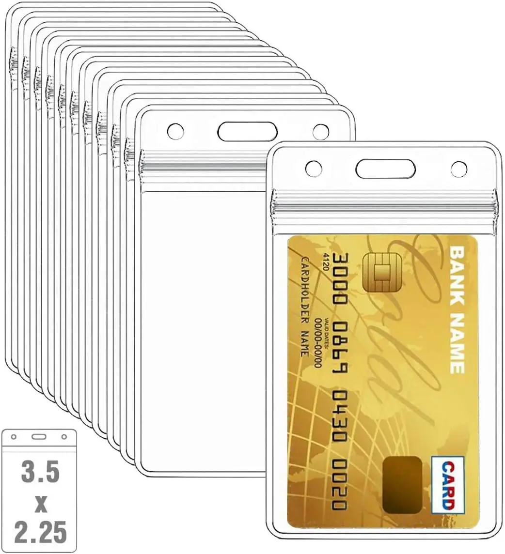 Custom logo Business Student Exhibition Name Badge Transparent transparent vertical PVC ID card clip