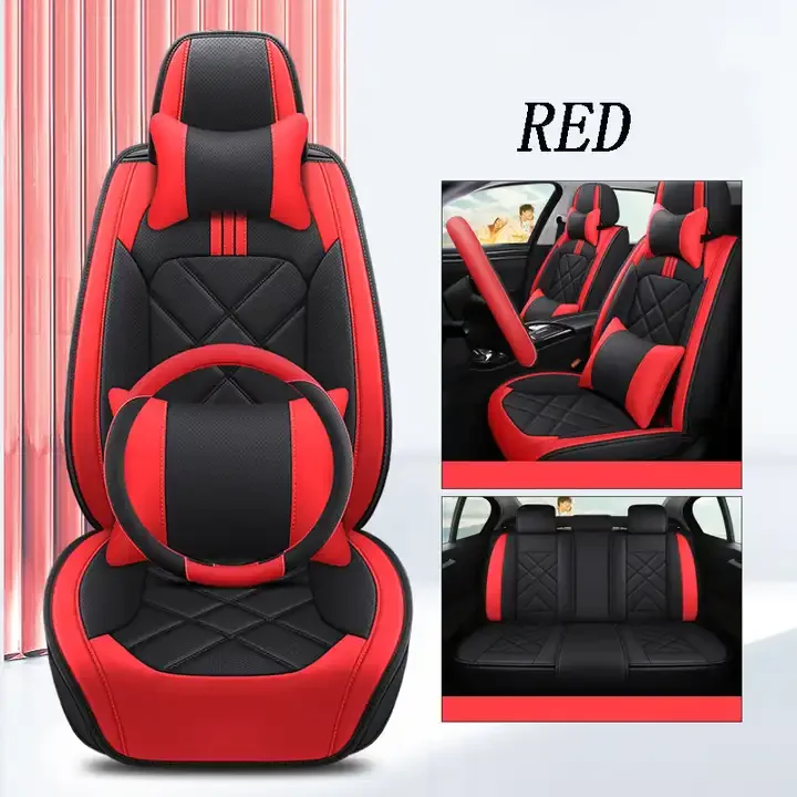 High Quality Four Seasons Universal Luxury Car Seat Cover for PVC Leather Material Well Fit 5 Seats Car Model