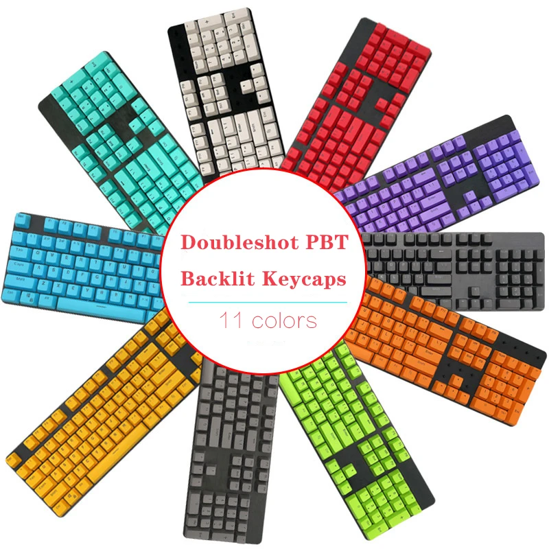 
double color pbt keycap for mechanical keyboard previous to light keycaps 