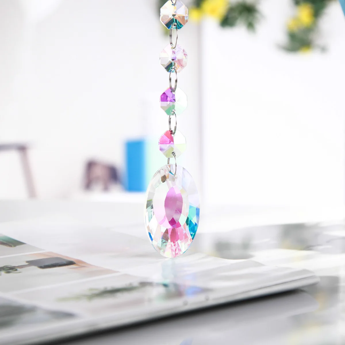 Hot Selling Octagonal Bead Crystal Ornament Crystal Sun Catcher DIY Pendant Wedding Outdoor Decoration Goods