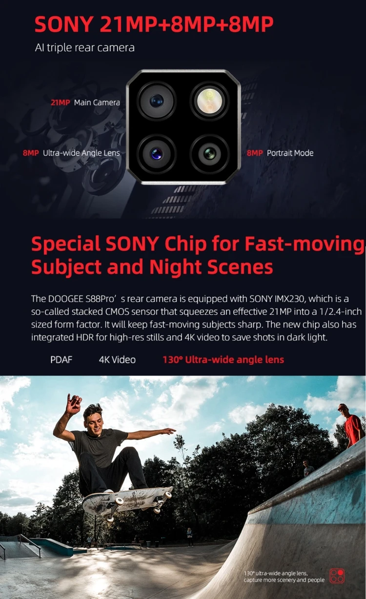 Dropshipping DOOGEE S88 Pro 10000mAh Rugged Phone 6GB+128GB IP68 Waterproof 6.3 inch Android 10 cellular 4g mobile phones
