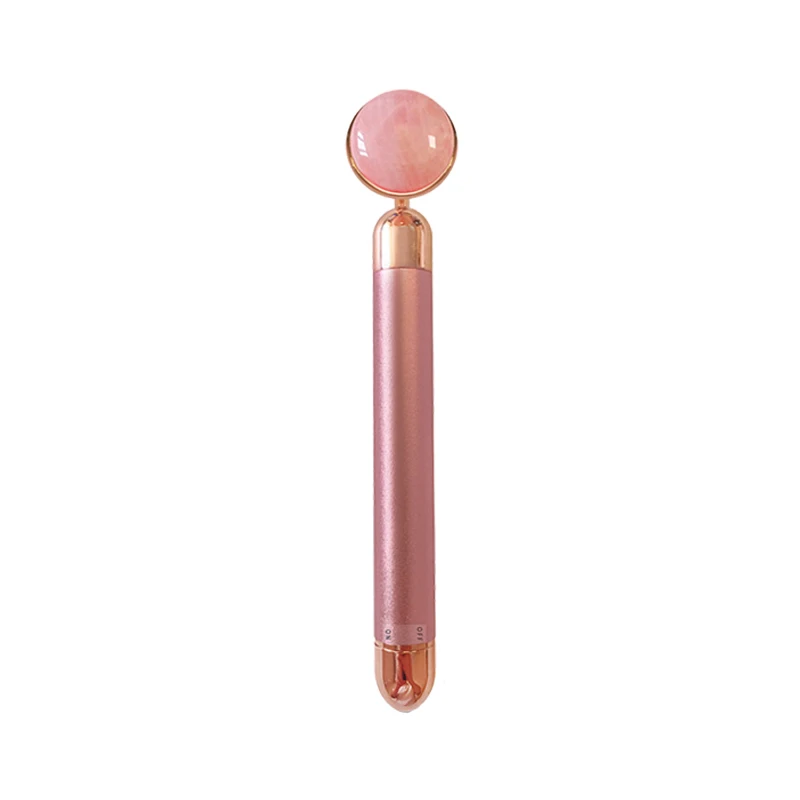 
2019 New Trends Electric Vibrating Massager Jade Roller Rose Quartz Facial Massager 