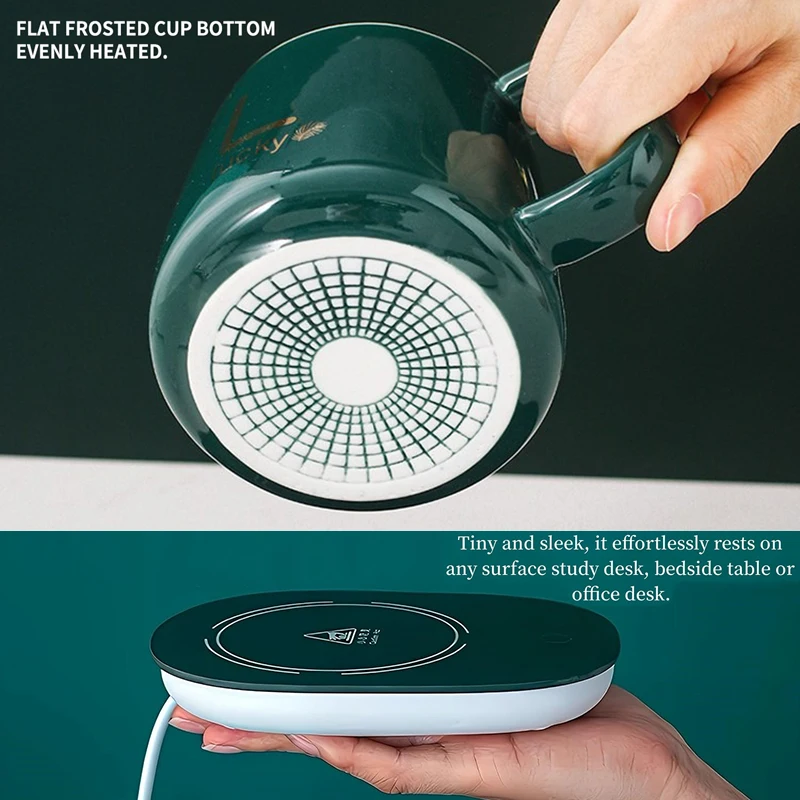 Nordic USB Office Home Gift Set Smart Ceramic Warmer Cup Electric heating coaster Thermotatic Water Coffee Mug Warmer Cup Heater