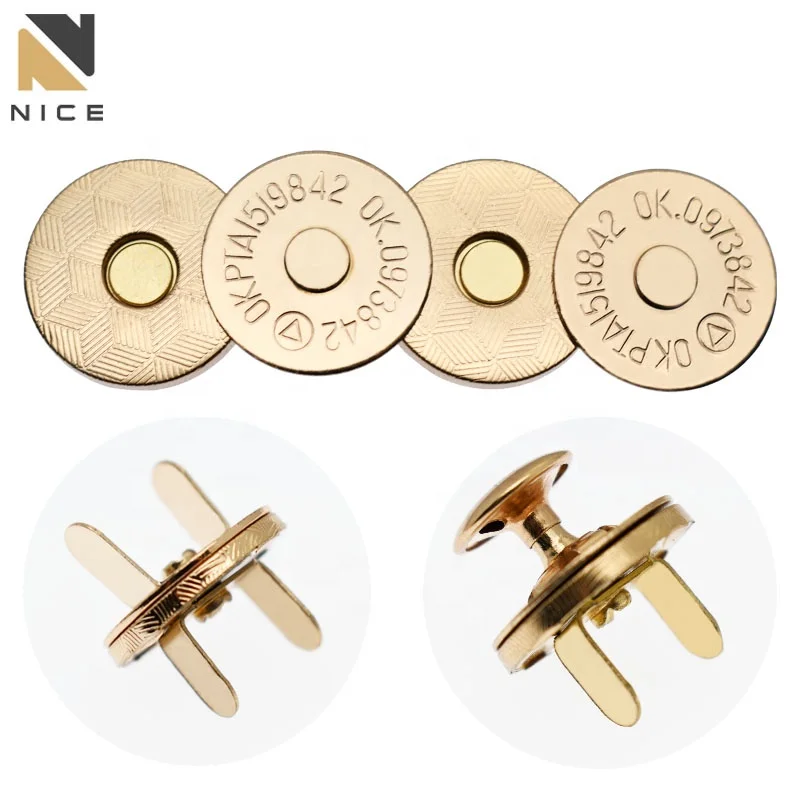 Factory Wholesale Metal Magnet Snaps Button buckle Handbag Garment Hardware Strong magnetic Single Rivet stud Magnet buttons