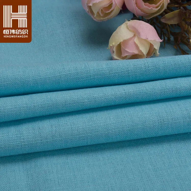 
Wholesale plain solid linen and cotton blended dyed linen fabric for clothing 