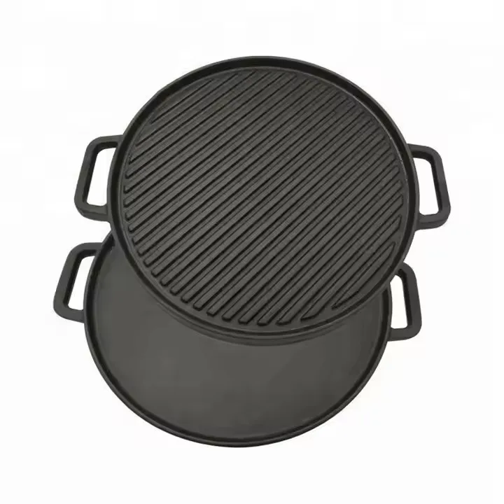 Round grill pan Korean barbecue pan Medical stone iron plate cooking induction cooker non-stick frying pan outdoor camping