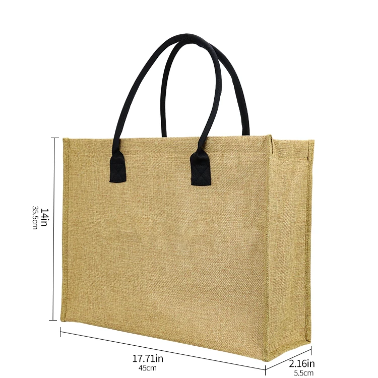 Custom Waterproof Jute Bag With EPE Film High Quality Custom Logo Printed Eco Friendly Jute Beach Tote Bag For Seafood