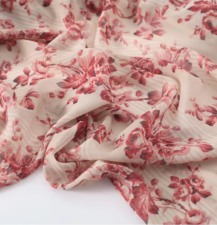 Customized Chinese Silk manufacturer Summer 100% mulberry silk 12mm Georgette flower digital print fabric for dress,blouse