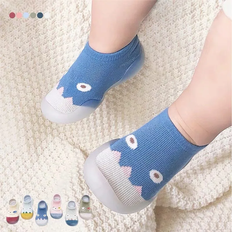 Spring And Autumn Baby Floor Shoes Socks Anti Slip And Grasping Indoor Cartoon Baby Shoes Socks