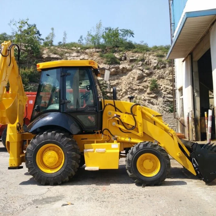 Earth-moving Machinery 4 Wheel Towable Loader Mini Backhoe Loader