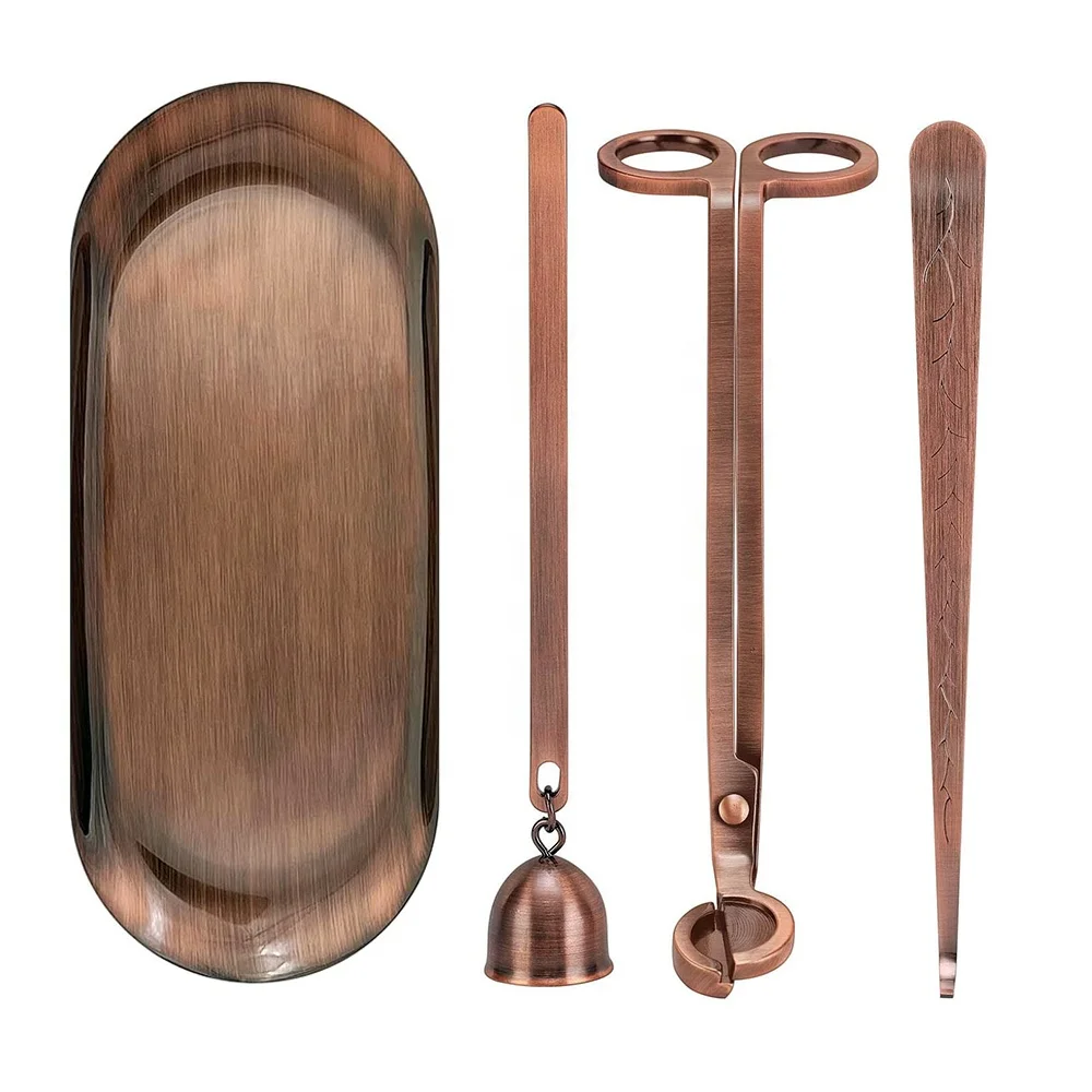 Candle Tools Care Kit Scissors Multipurpose Wick Trimmer Custom Laser Logo Copper Bronze Candle Accessories