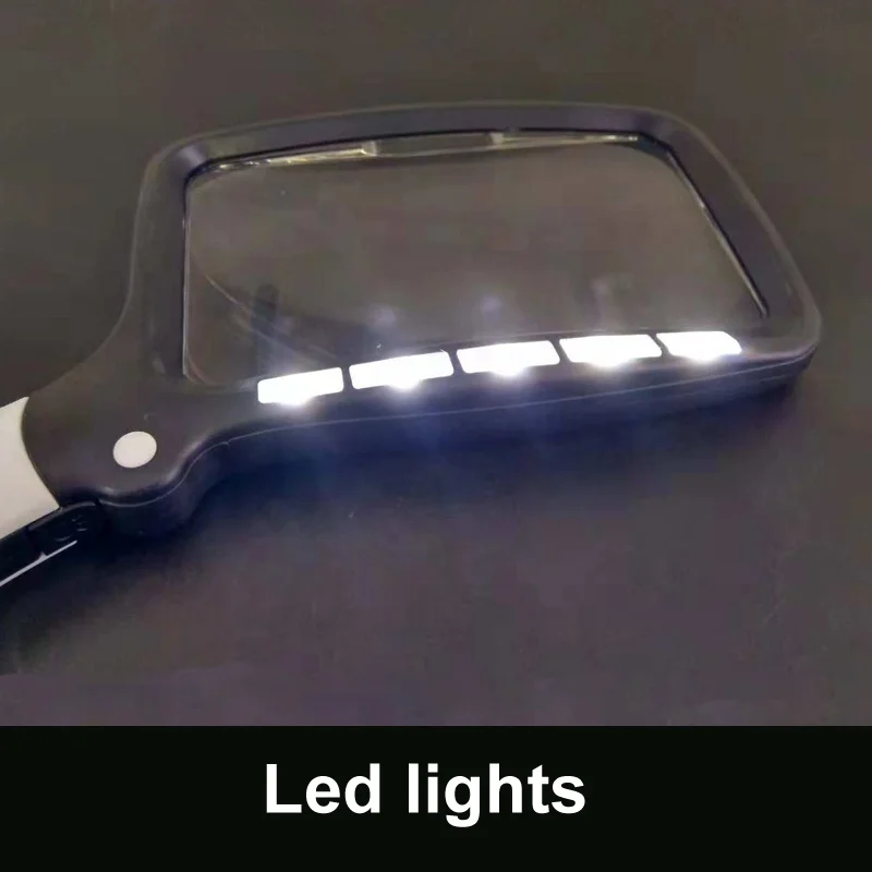 
New Hand-held Folding Type With 5 LED Lights Illumination Magnifying Glass For Reading 