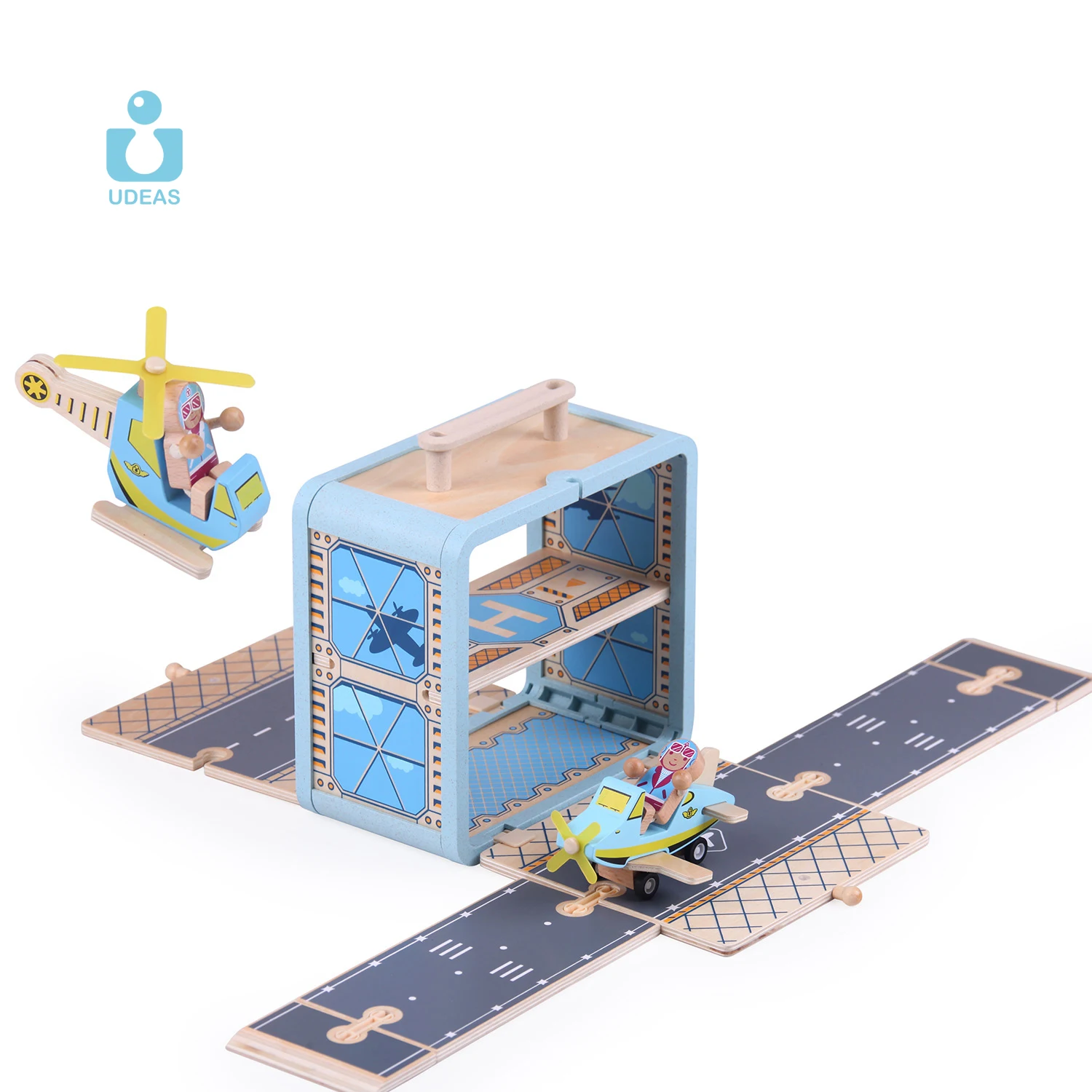 UDEAS оптовая продажа DIY сборная Строительная игрушка для детей деревянный самолет трек игрушки